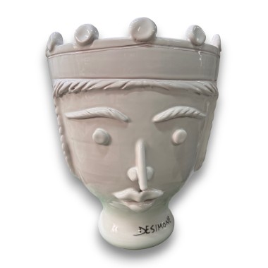 handmade ceramic White Paladin's Head Queen de simone sicilian pottery handmade ceramic White Paladin's Head Queen de simone sicilian pottery